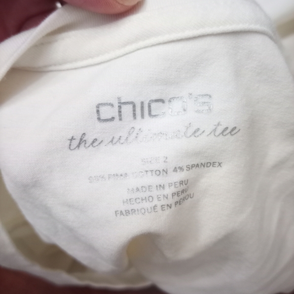 Chico's Cream 3/4 Sleeve Boxy Tunic - Picture 2 of 2